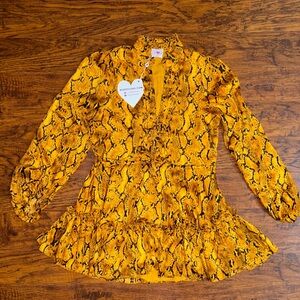 BuddyLove NWT Snakeskin Short Dress Grace Long Sleeve Snake Charmer Print